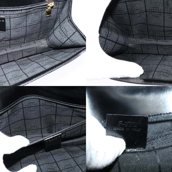 CELINE Shoulder Bag Leather Black Gold - Picture 12 of 12